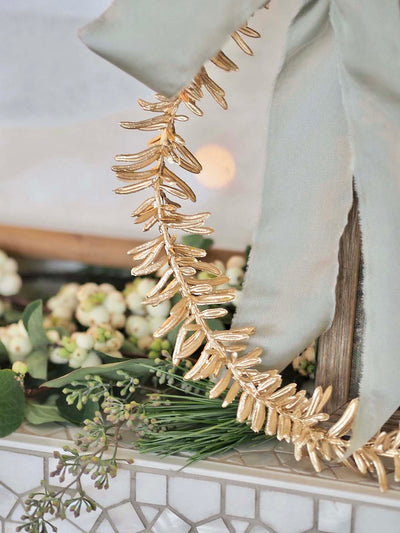 Gold Faux Leaves Wreath