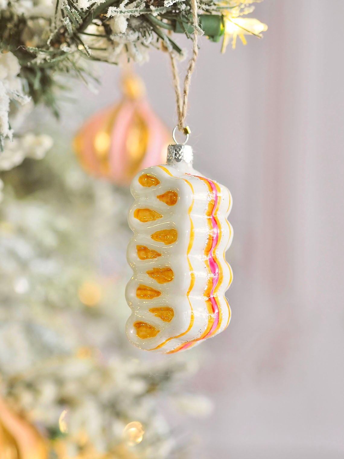 Ribbon Candy Ornament | Yellow