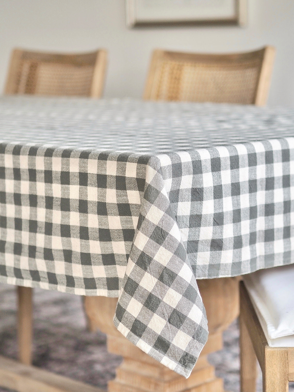 Somerset Gingham Olive Tablecloth