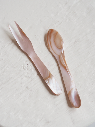 Brown Seashell Mini Utensils