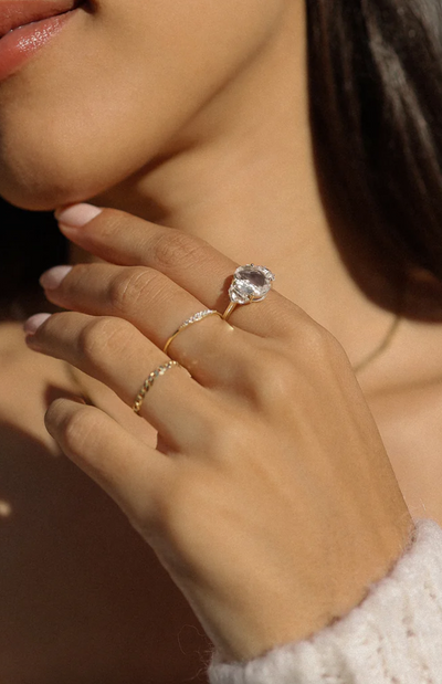 Epaulette Bold White Topaz Ring