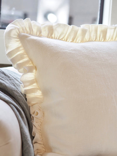 Anika Cream Ruffle Pillow