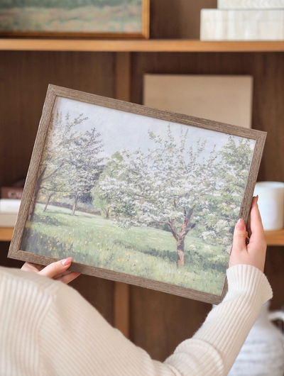 Cherry Blossom Trees Framed Canvas Print