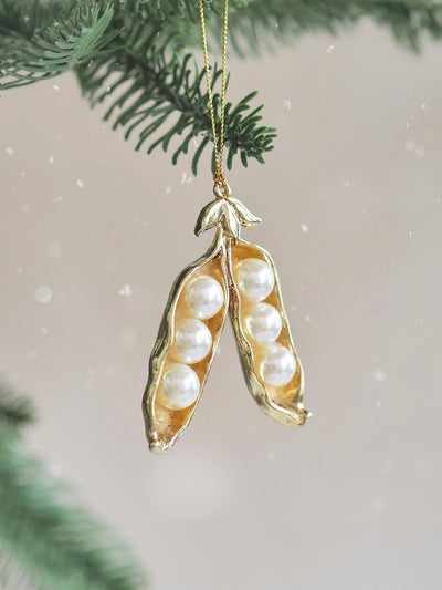 Pearl Pea Pod Ornament