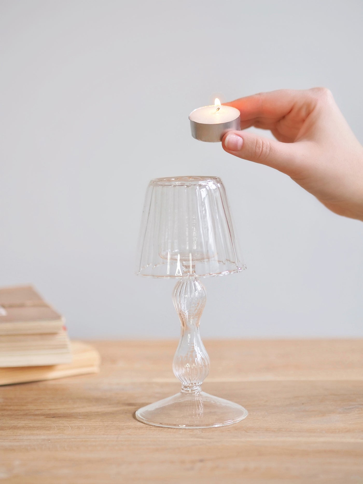 Glass Mini Lamp Candle Holder