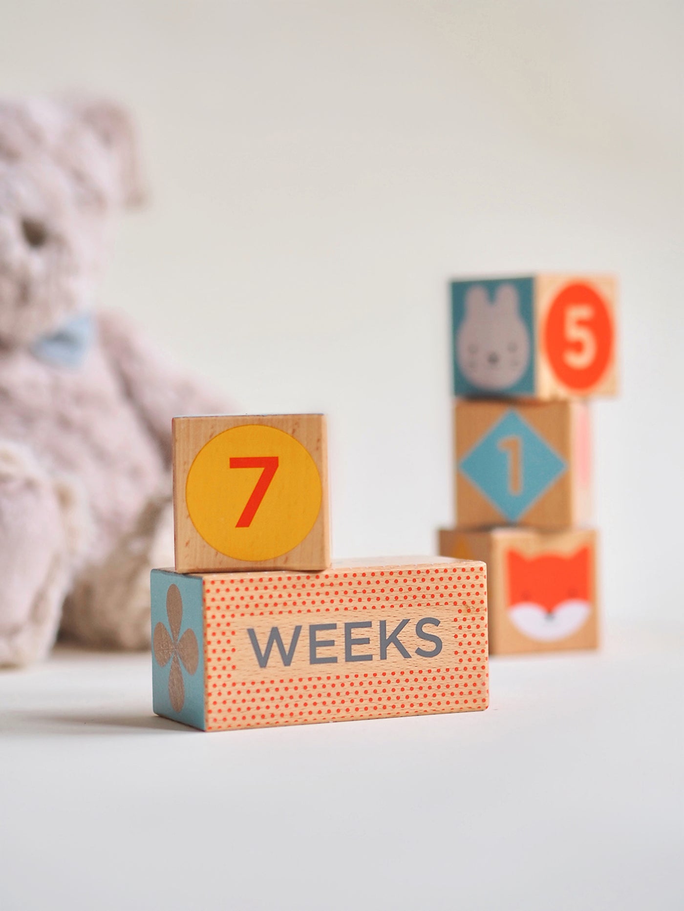 Wooden Milestone Baby Blocks