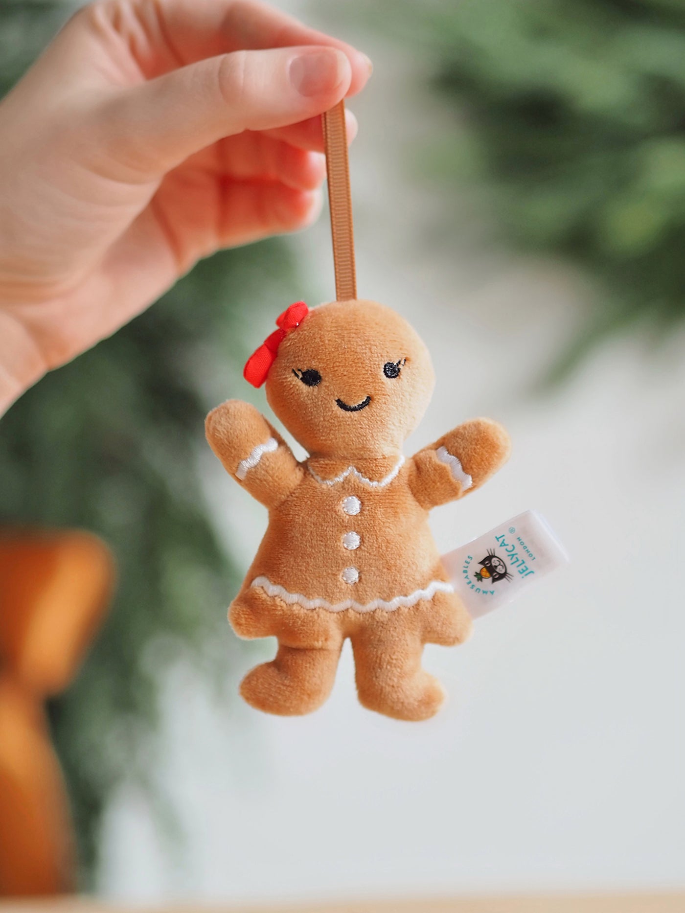 Festive Folly Gingerbread Ruby Ornament