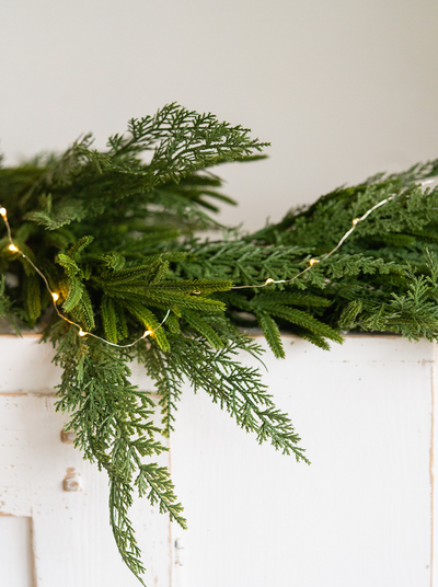 Norfolk & Cypress Faux Garland - 6ft