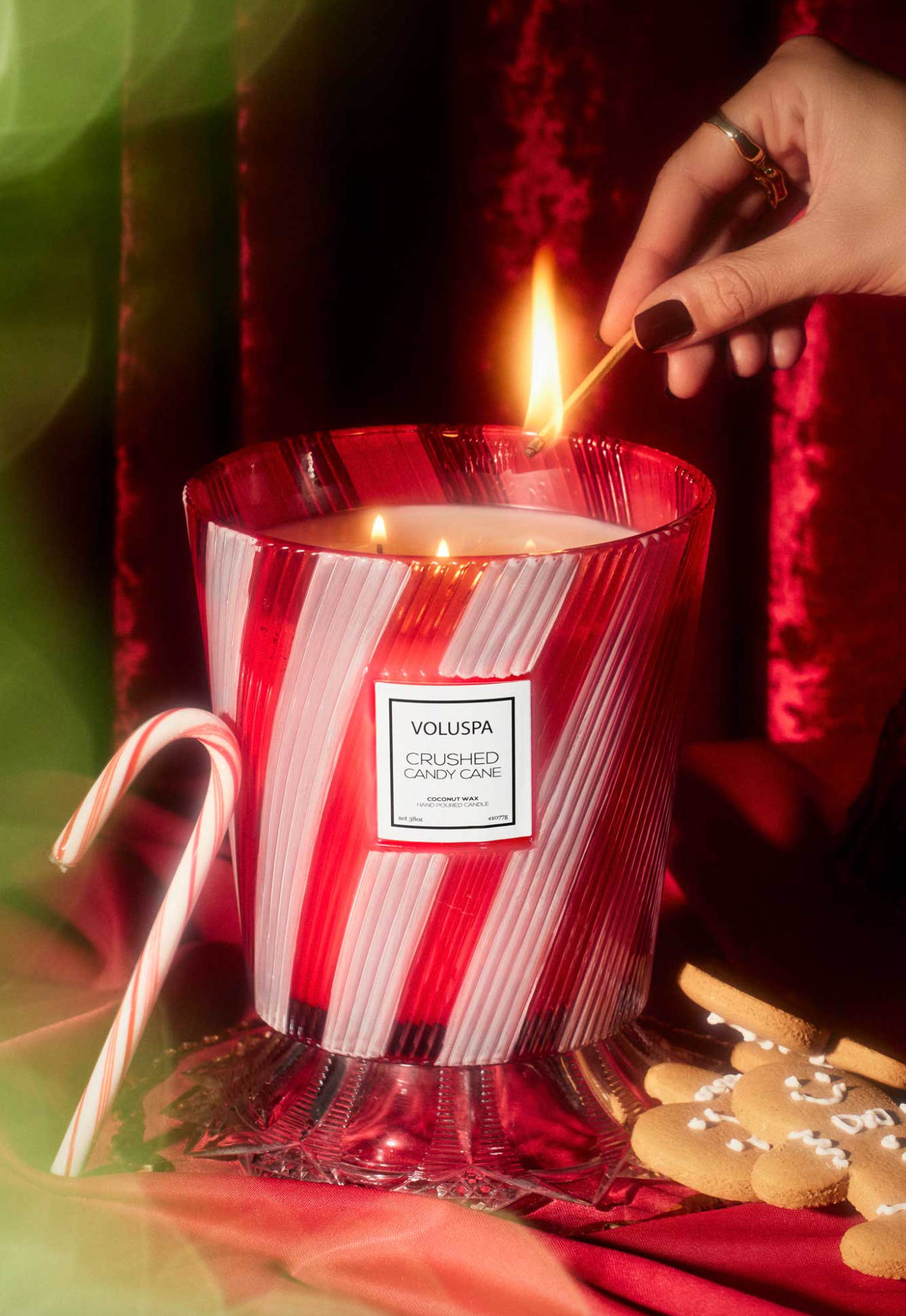 Crushed Candy Cane 3 Wick Hearth