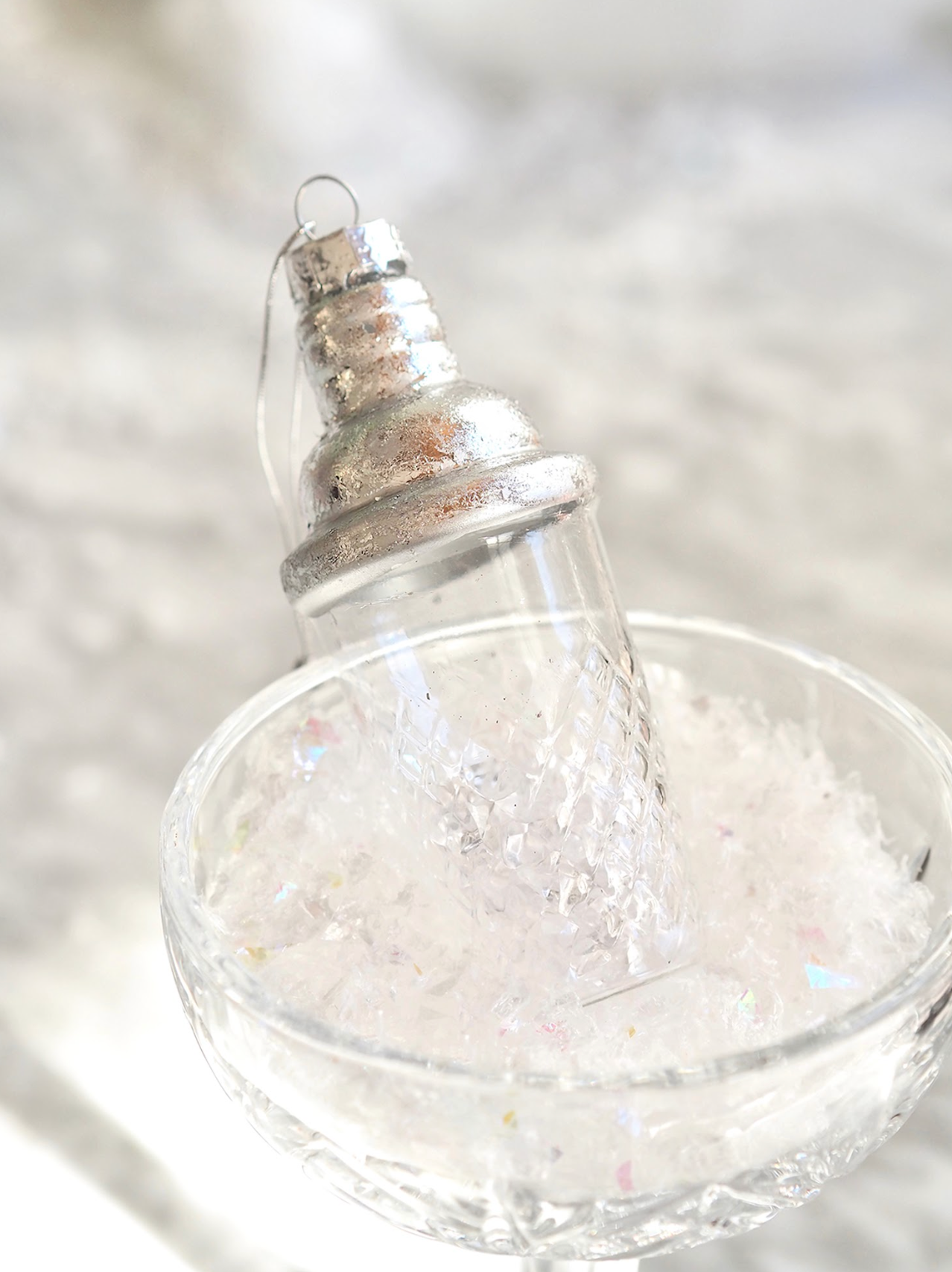 Silver Martini Shaker Ornament