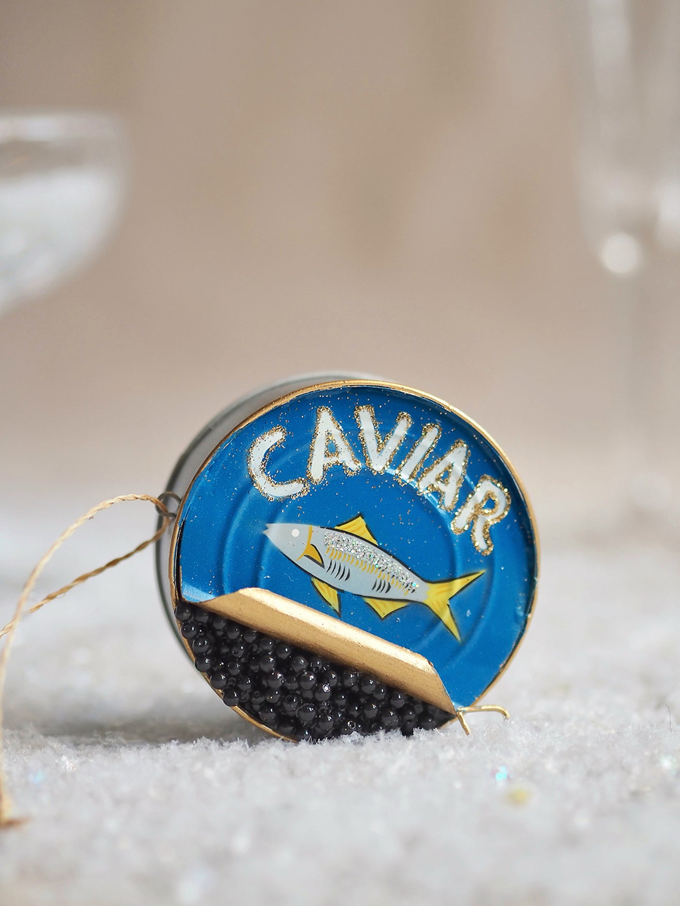 Blue Tin Caviar Ornament