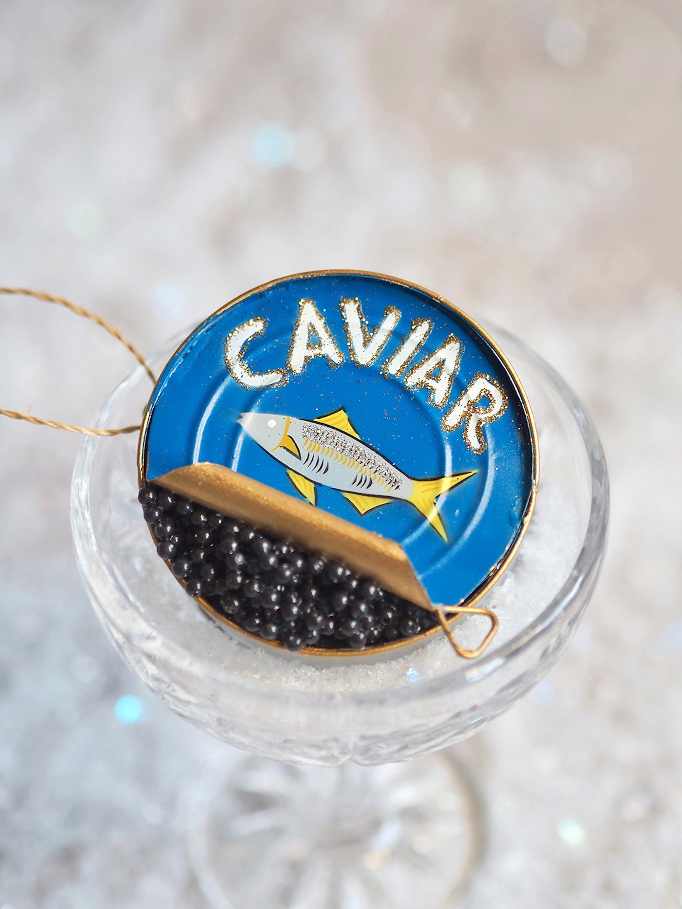 Blue Tin Caviar Ornament