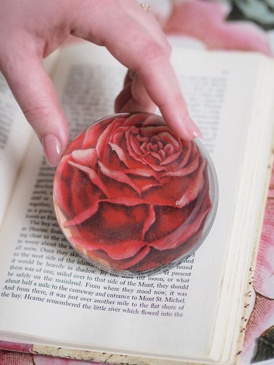 Red Rose Cut-out Dome Paperweight