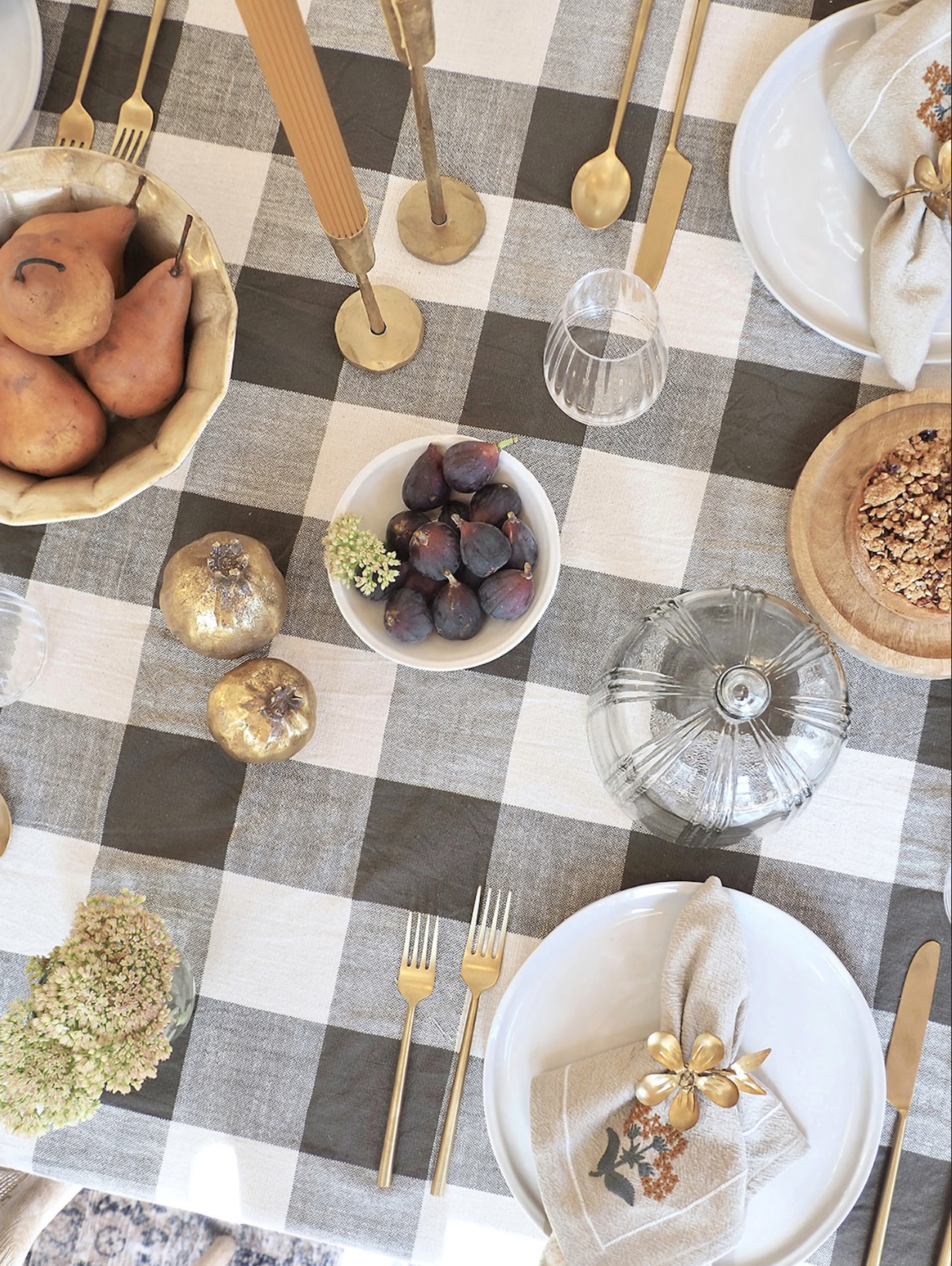 Salinas Gingham Olive Tablecloth