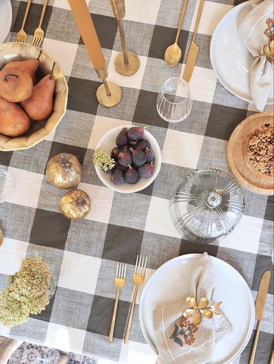 Salinas Gingham Olive Tablecloth