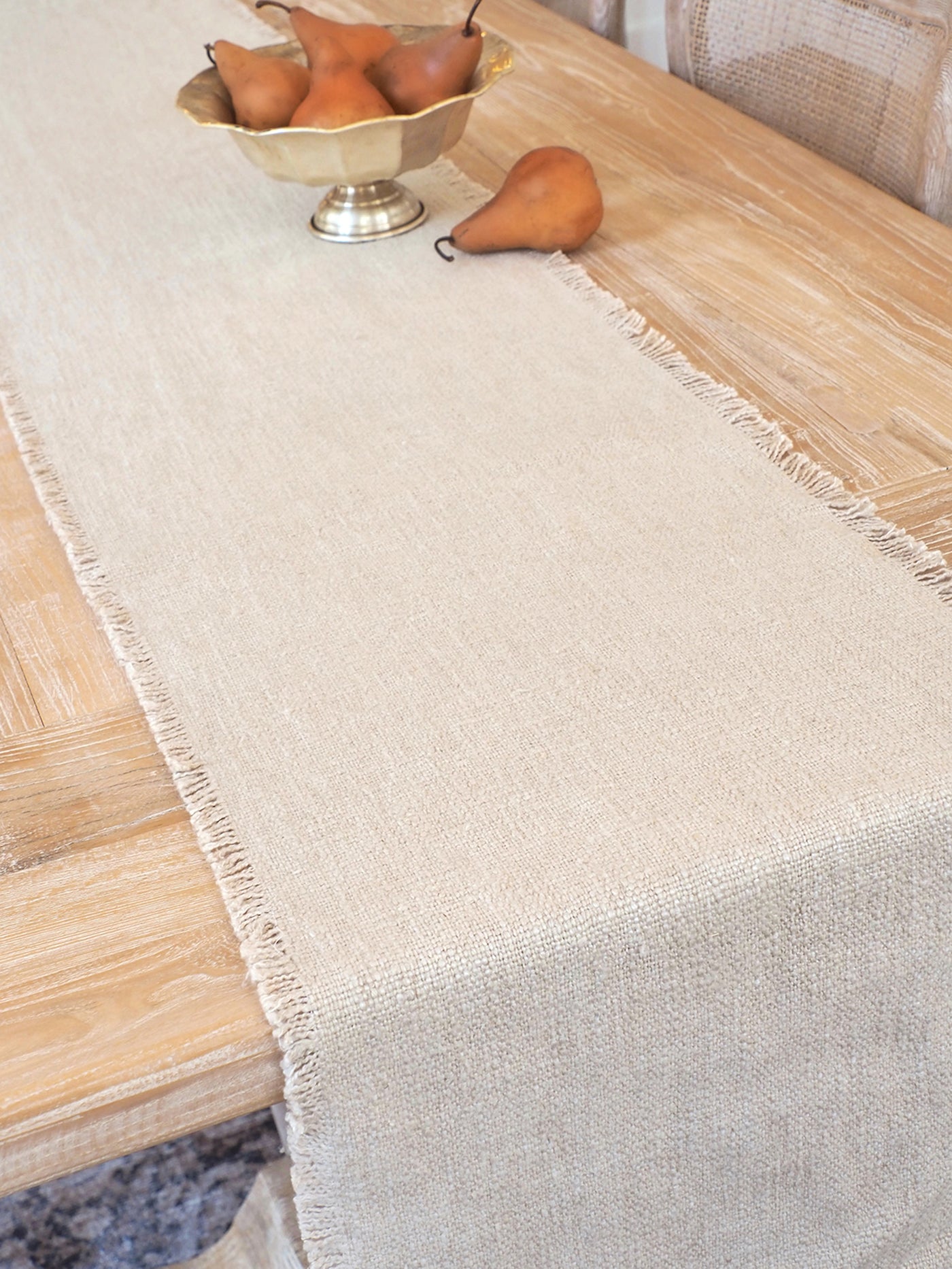 Natural Fringed Table Runner