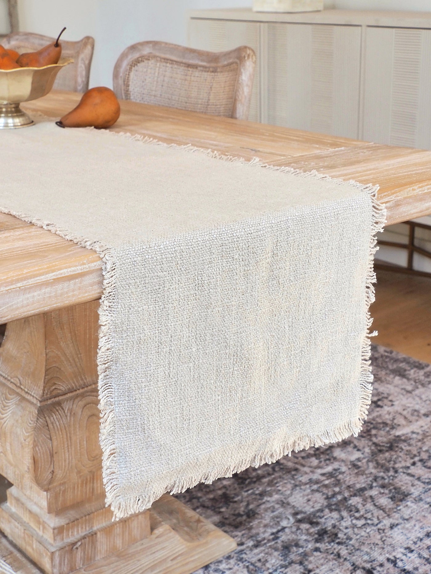 Natural Fringed Table Runner