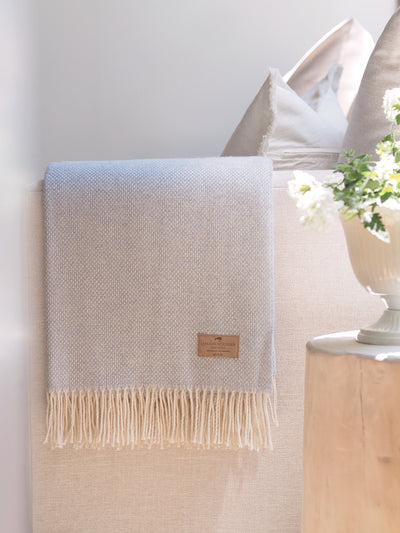 Juno Light Blue Cashmere Throw