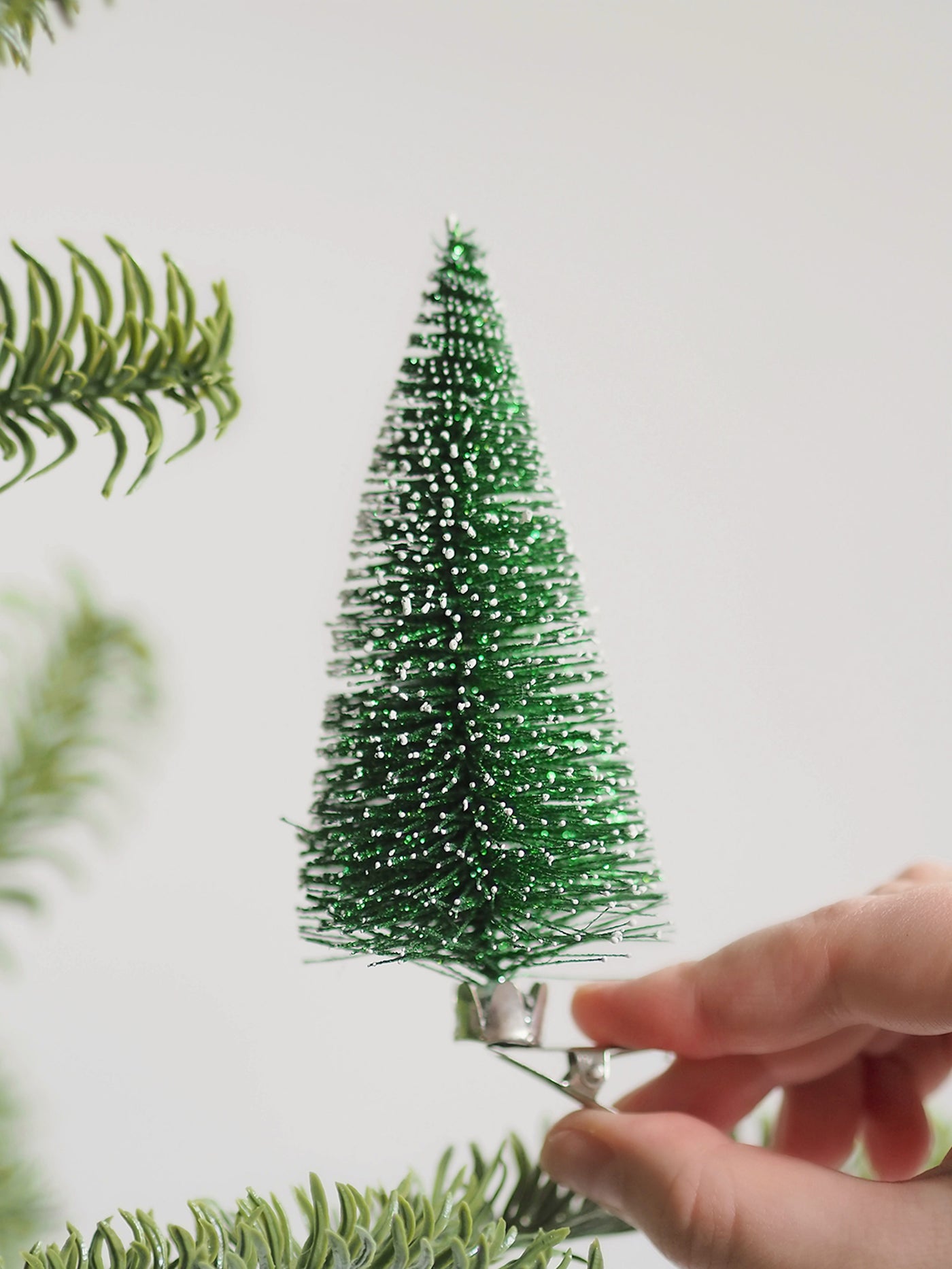 Frosted Green Tree Clip Ornament