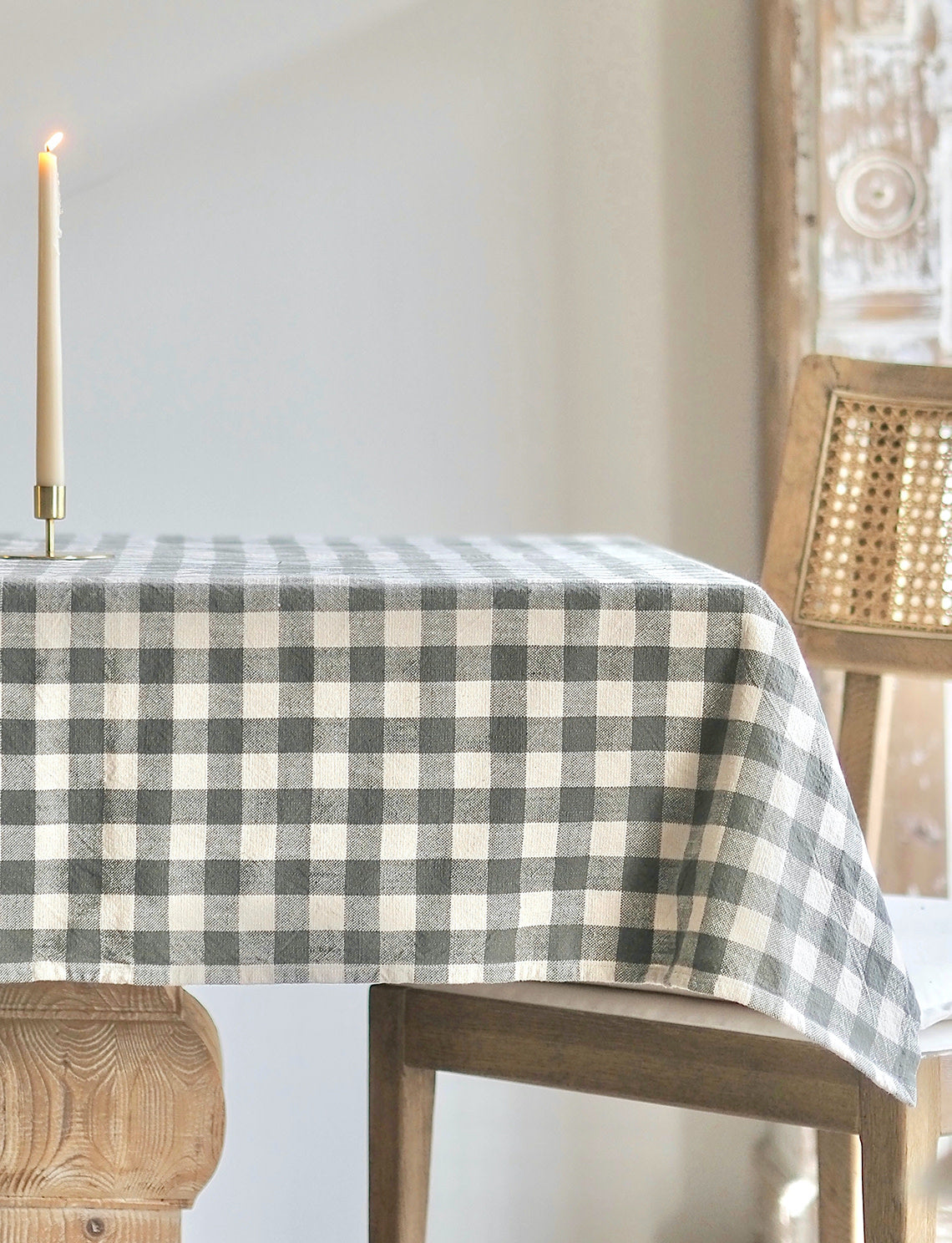 Somerset Gingham Olive Tablecloth