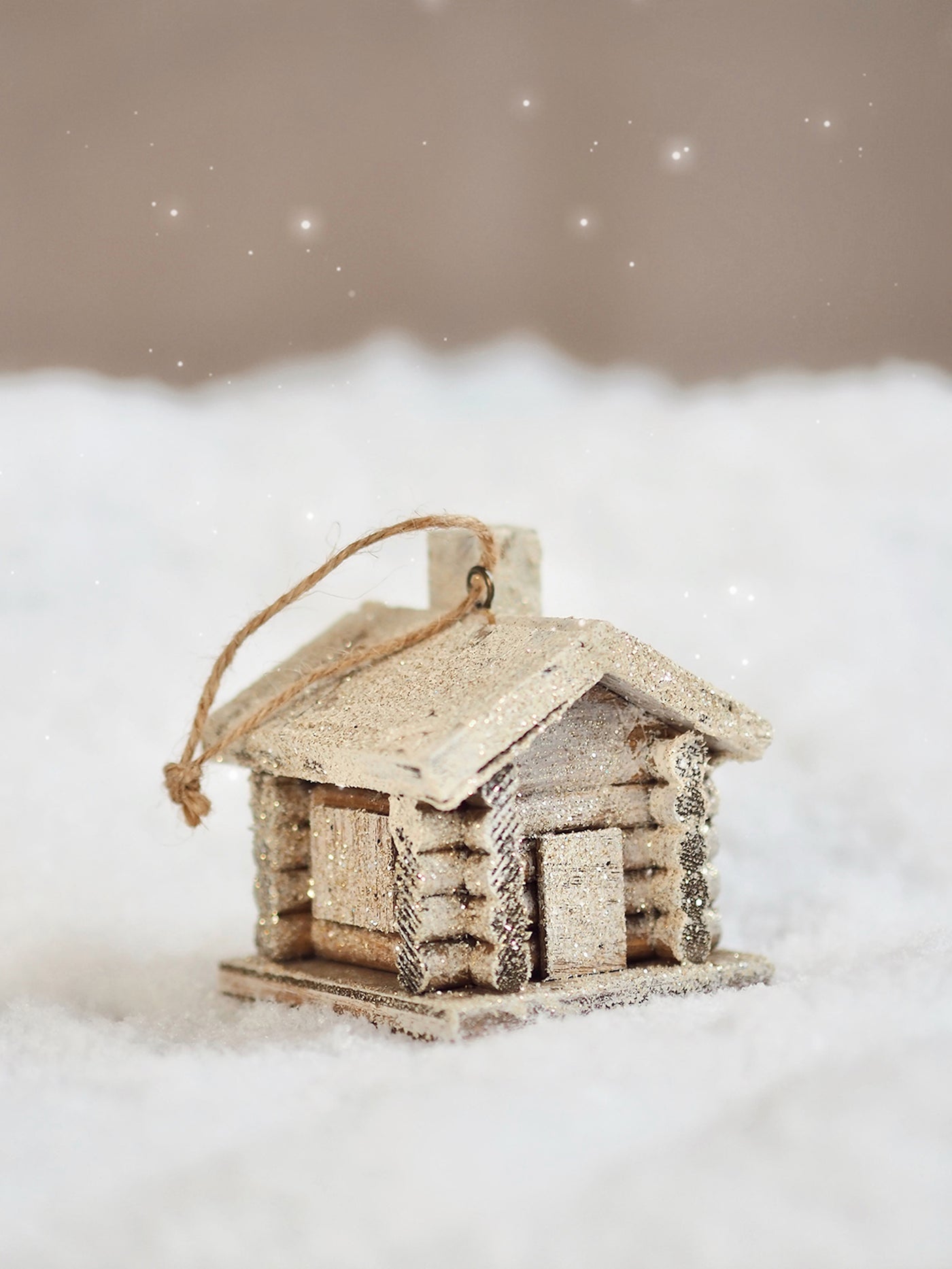 Winter White Cabin Ornament