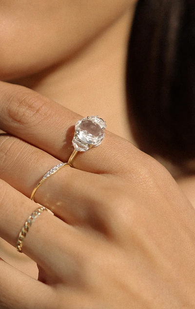 Epaulette Bold White Topaz Ring