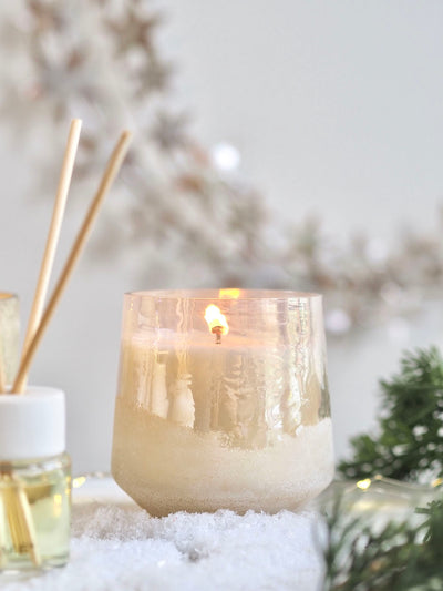 Winter White Baltic Glass Candle | Small