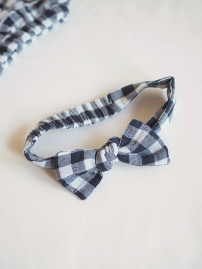 Navy Gingham Headband