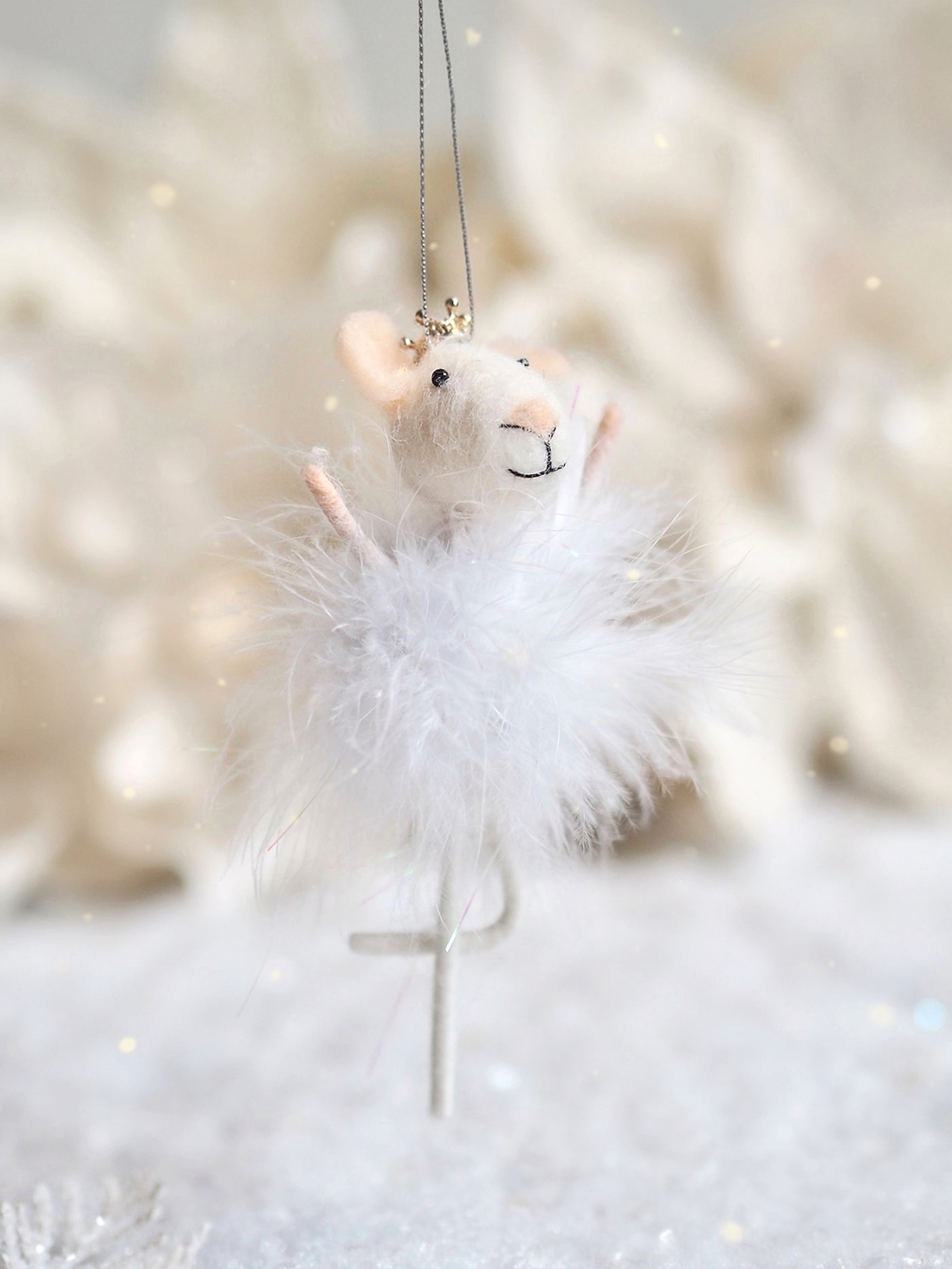 Feathered Belle Ballerina Mouse Ornament