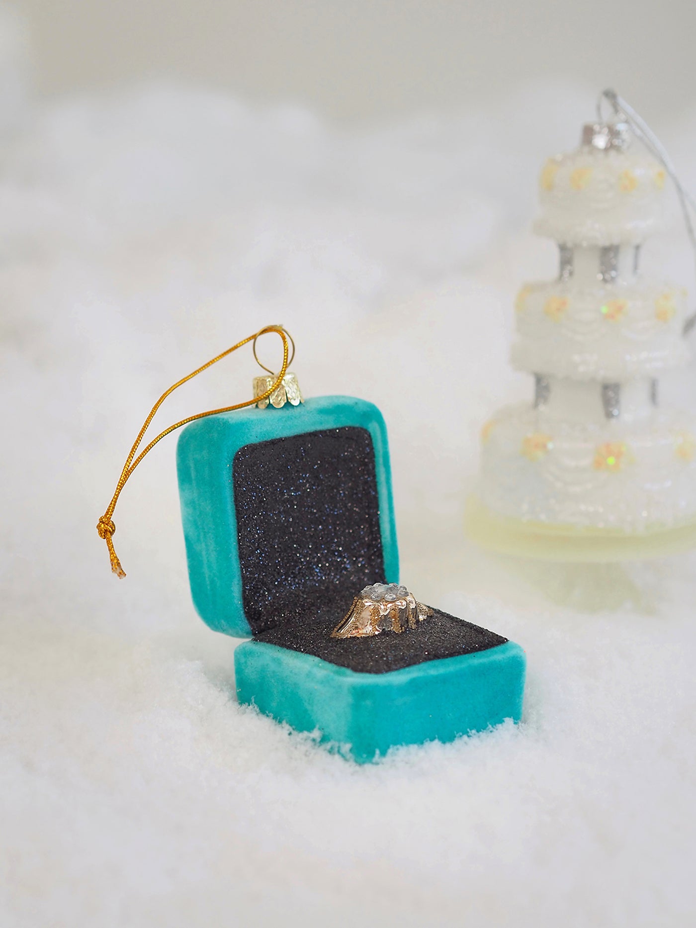 Blue Ring on a Box Ornament