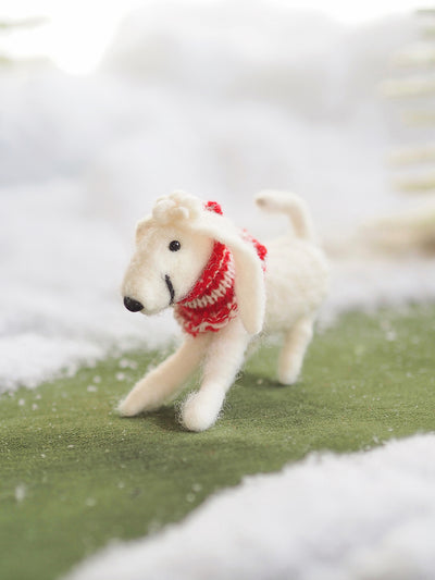 Poodle with Scarf Dog Ornament