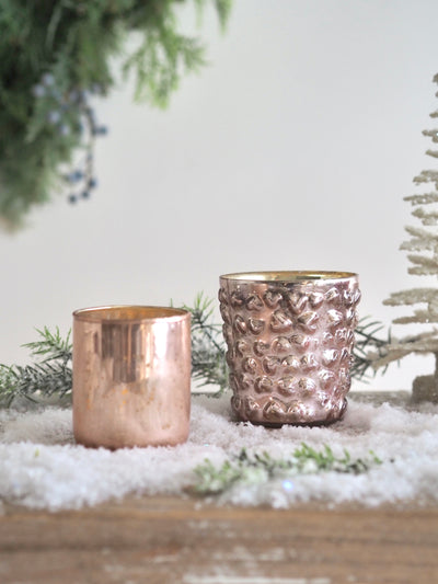 Blush Speckled Mercury Tealight Holder