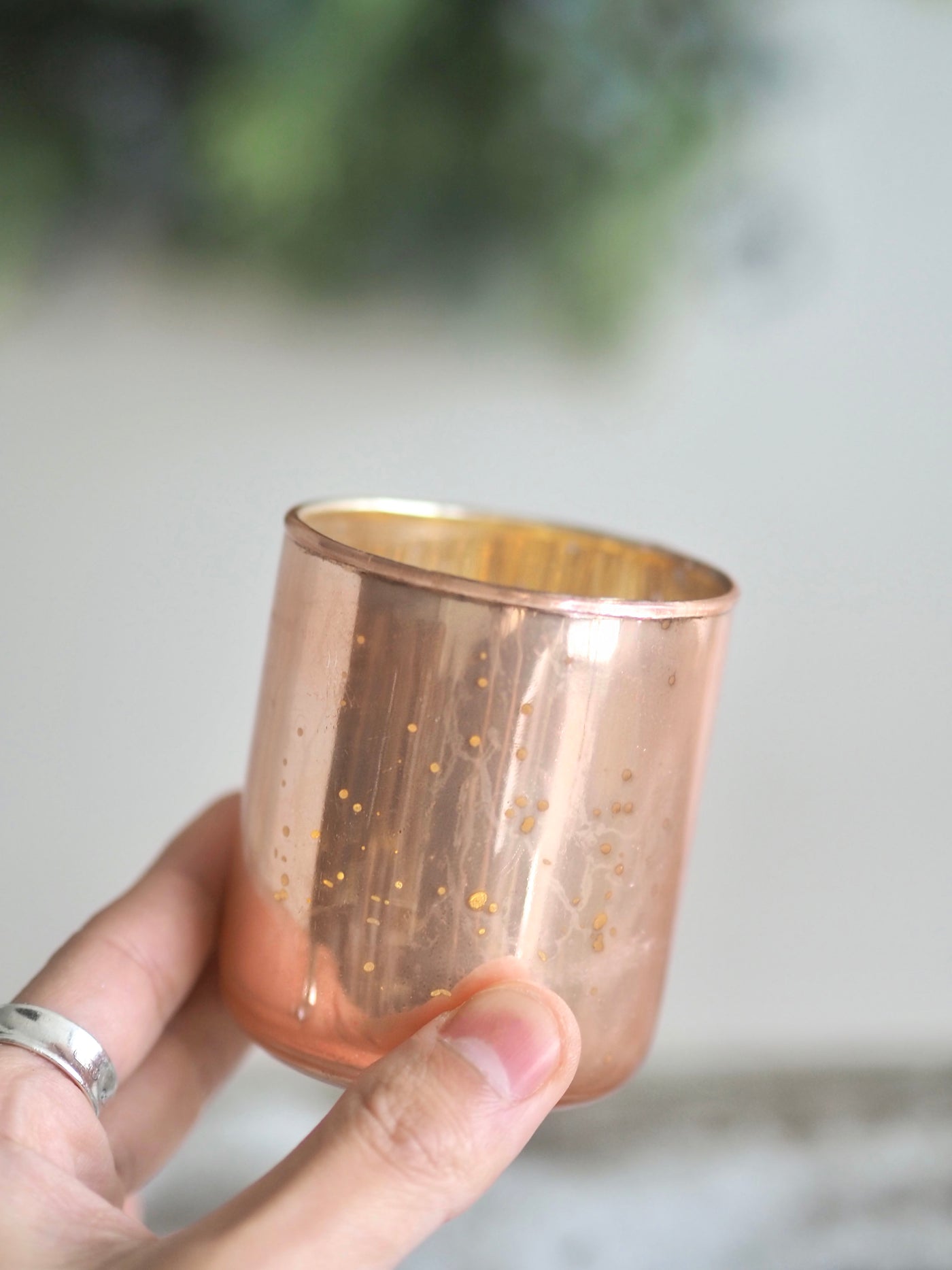 Blush Speckled Mercury Tealight Holder