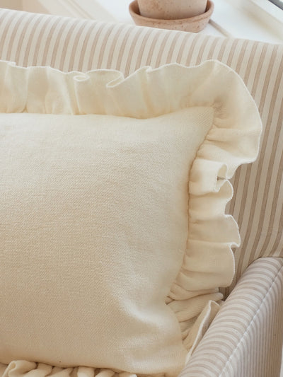 Anika Cream Ruffle Pillow