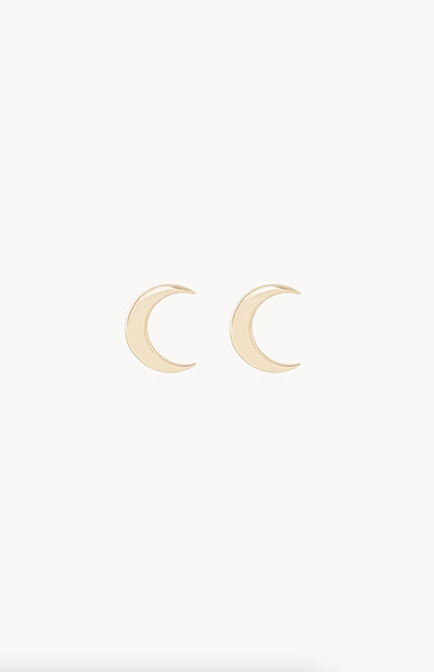 Everyday Crescent Moon Studs | Large