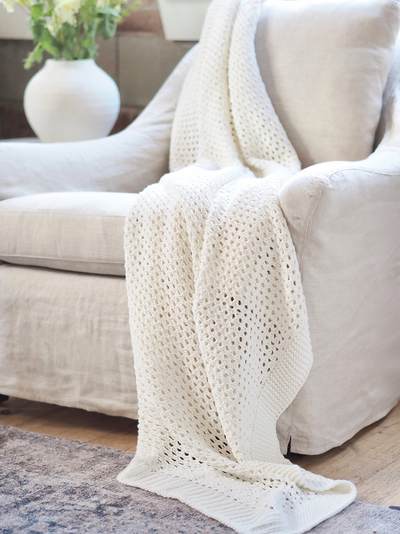 Ivory Chunky Knit Throw