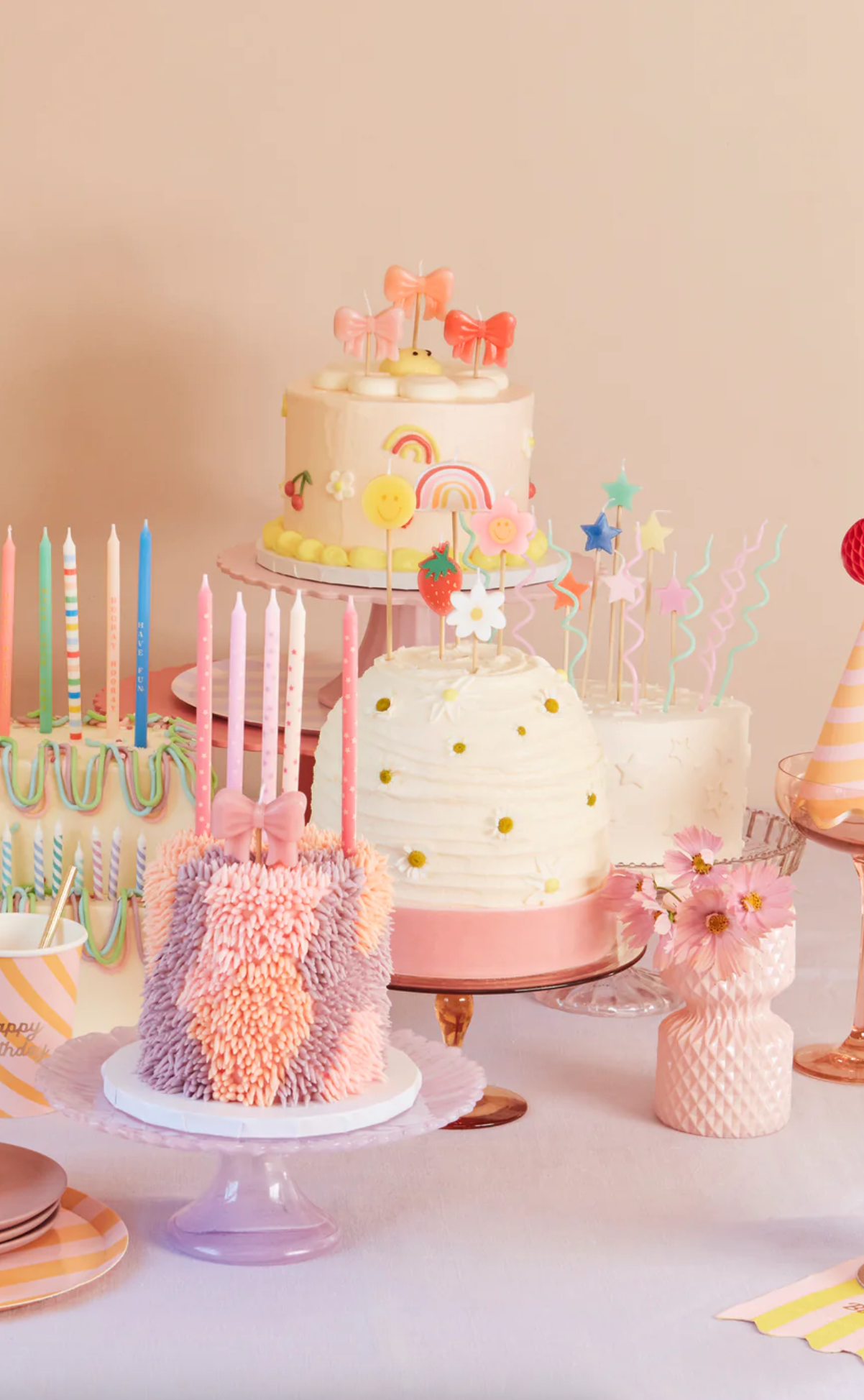 Pink Bow Birthday Candles