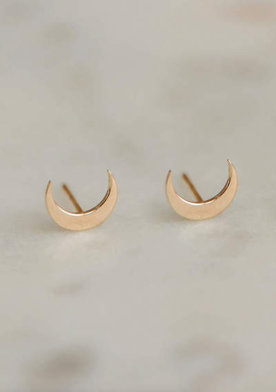 Everyday Crescent Moon Studs | Large