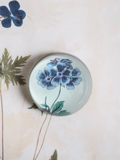 Blue Geranium Dome Paperweight