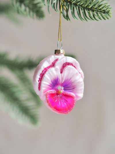 Glitter Pansy Ornament