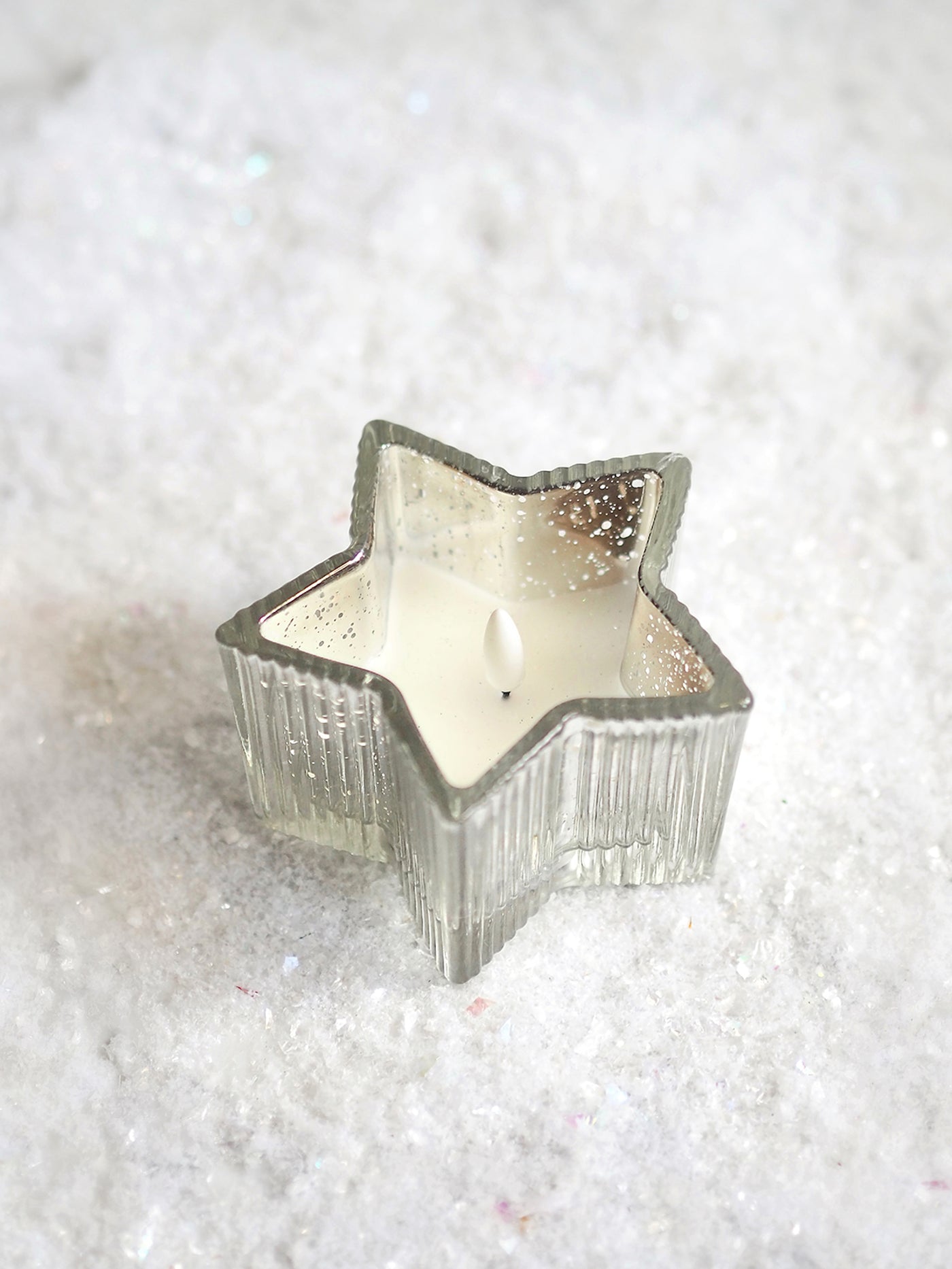 LED Silver Mercury Star Candle