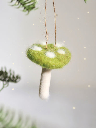 Felt Dotted Mushroom Ornament