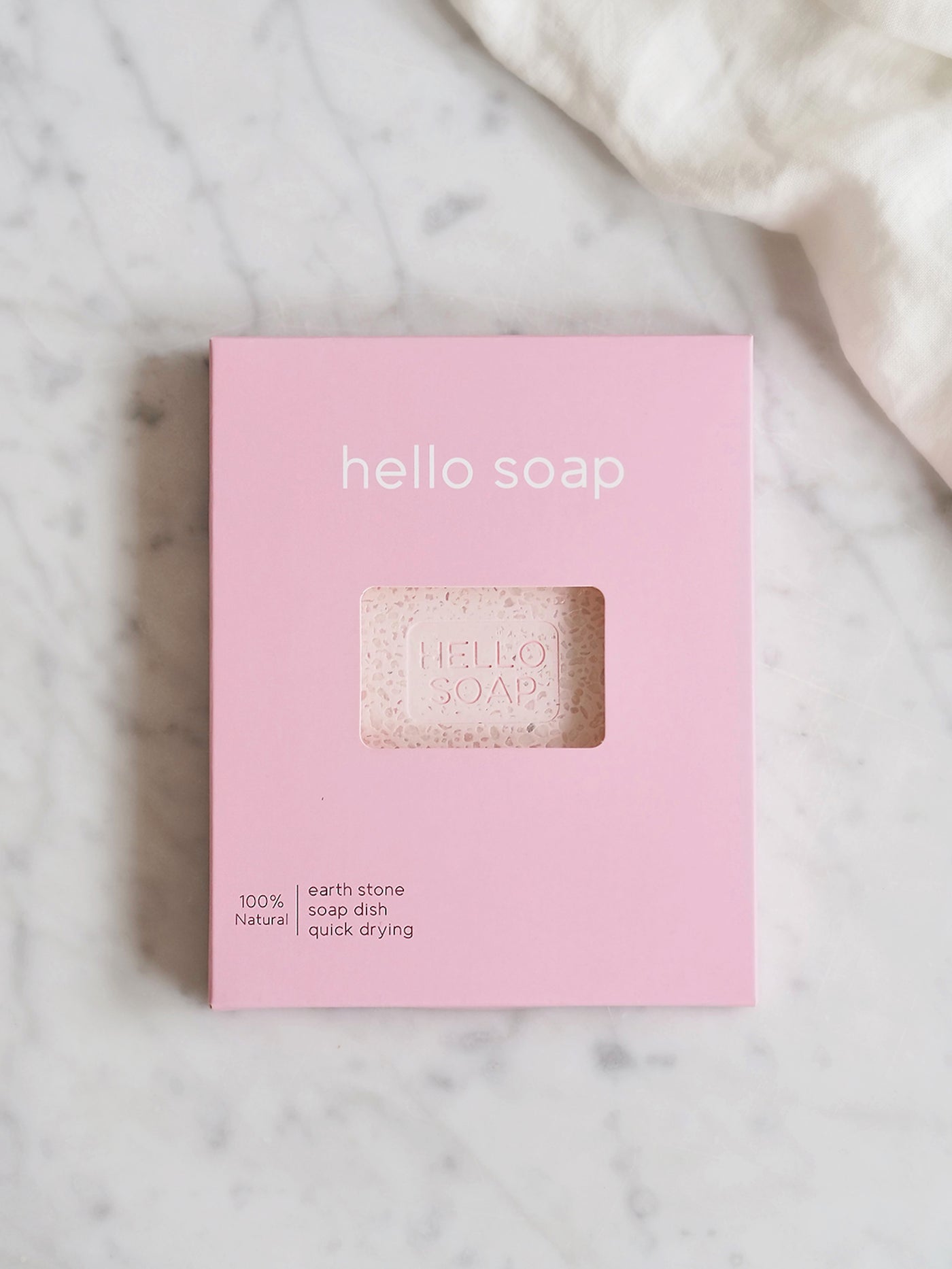 "Hello Soap" Pink Diatomite Soap Dish