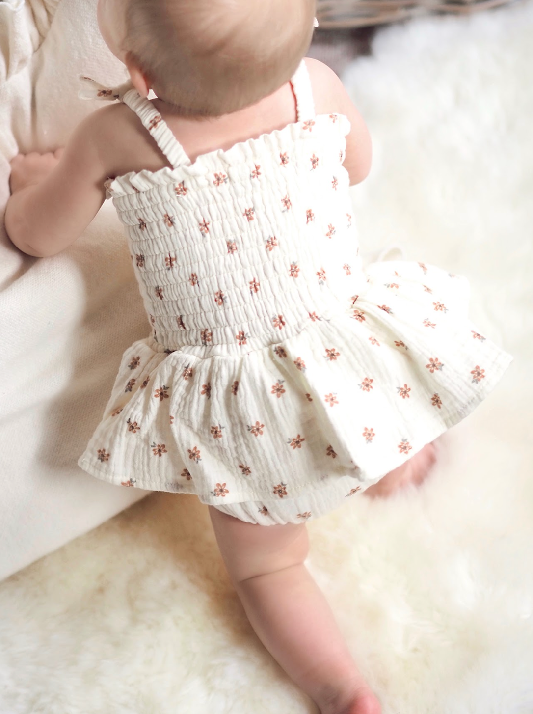 Bitty Blooms Smocked Bubble w/ Skirt