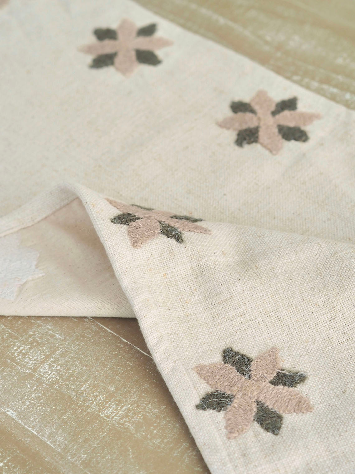 Embroidered Star Table Runner