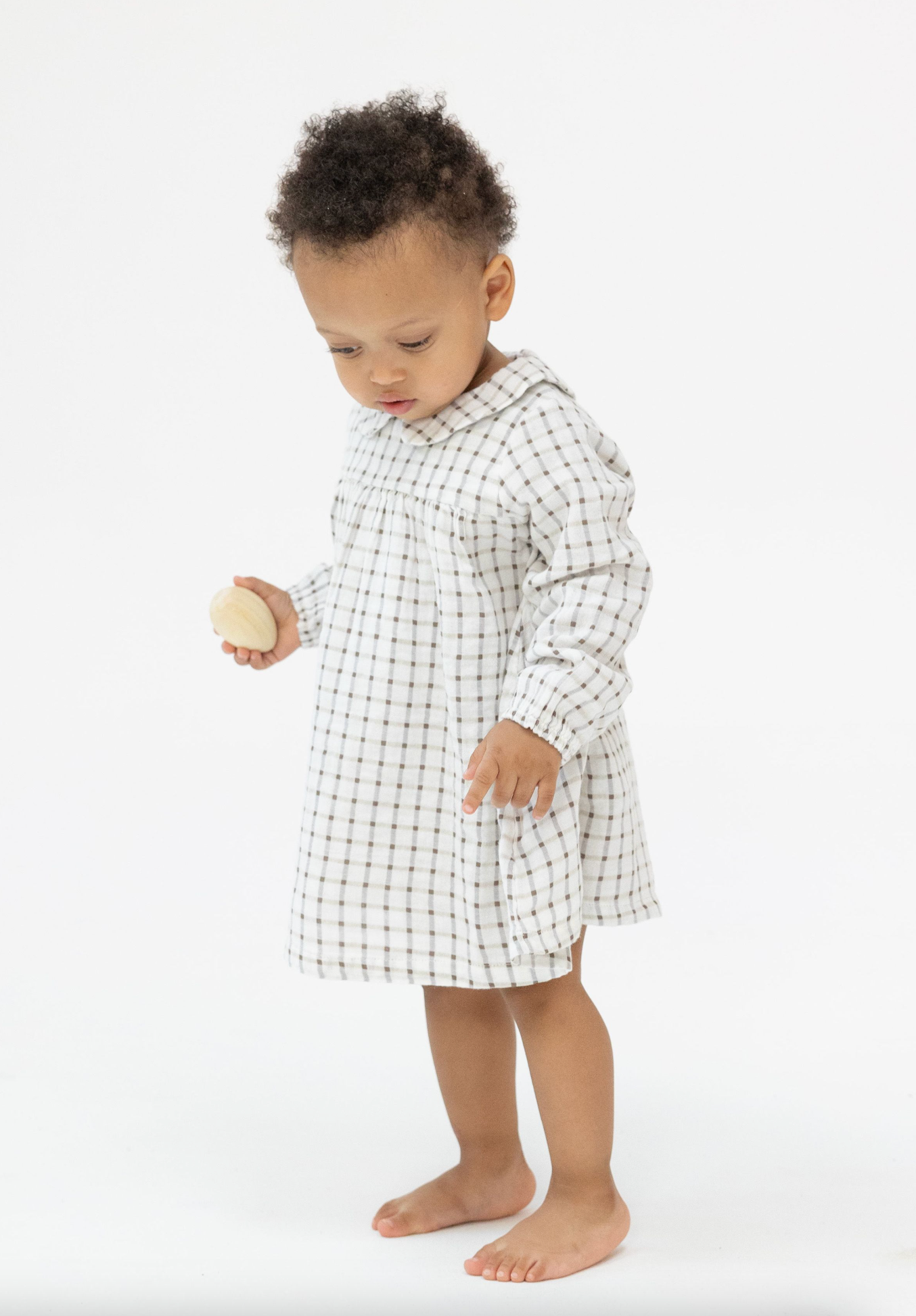 Cozy Plaid Collar Dress & Bloomer