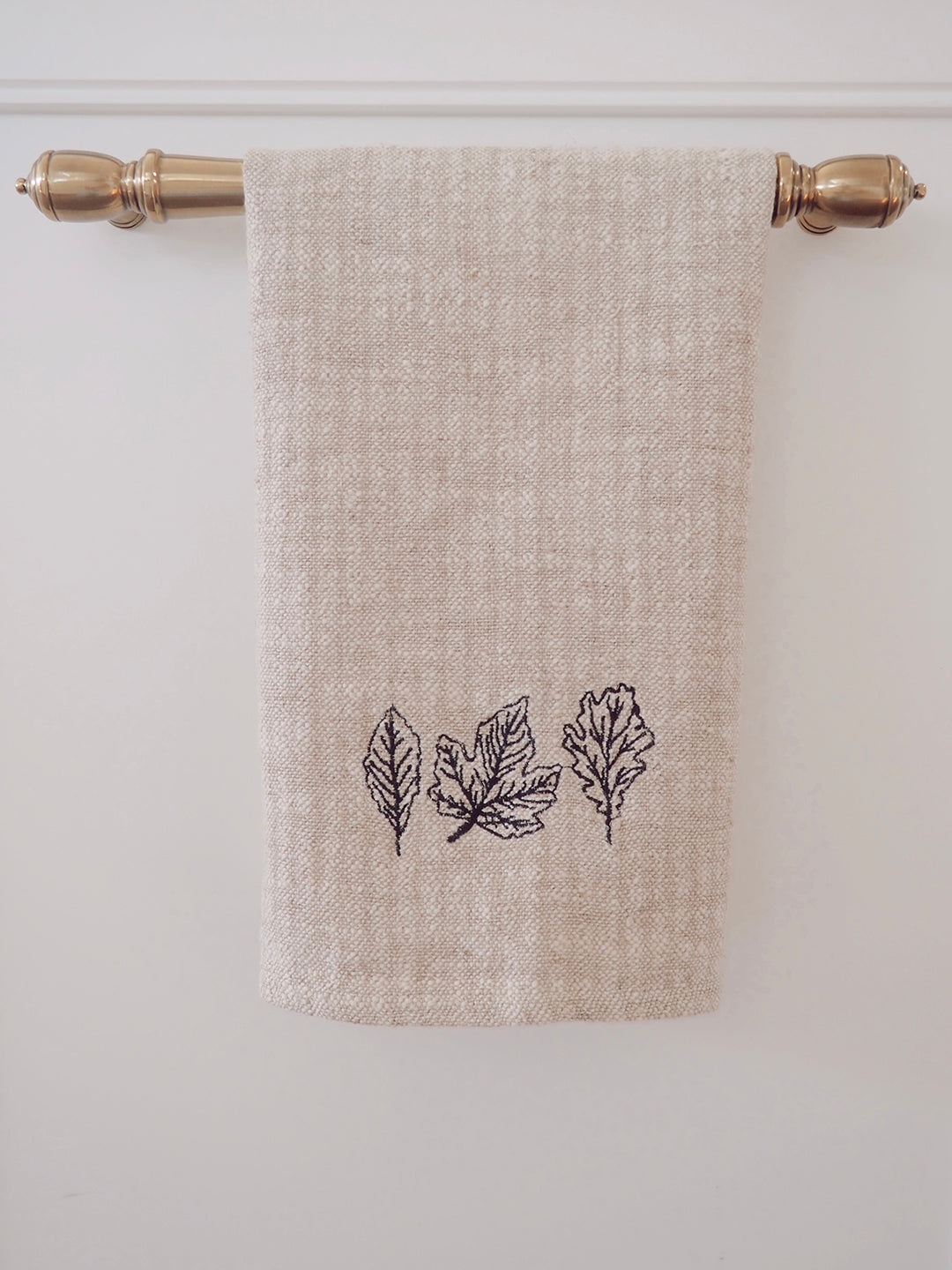 Autumn Leaves Linen Tea Towel