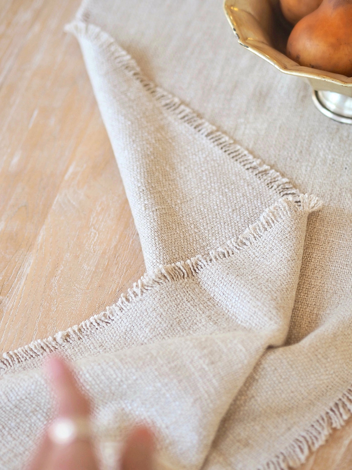 Natural Fringed Table Runner