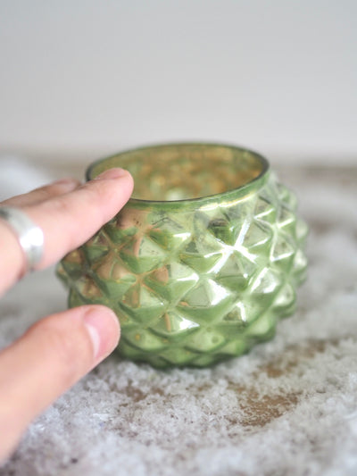 Sage Studded Mercury Tealight Holder