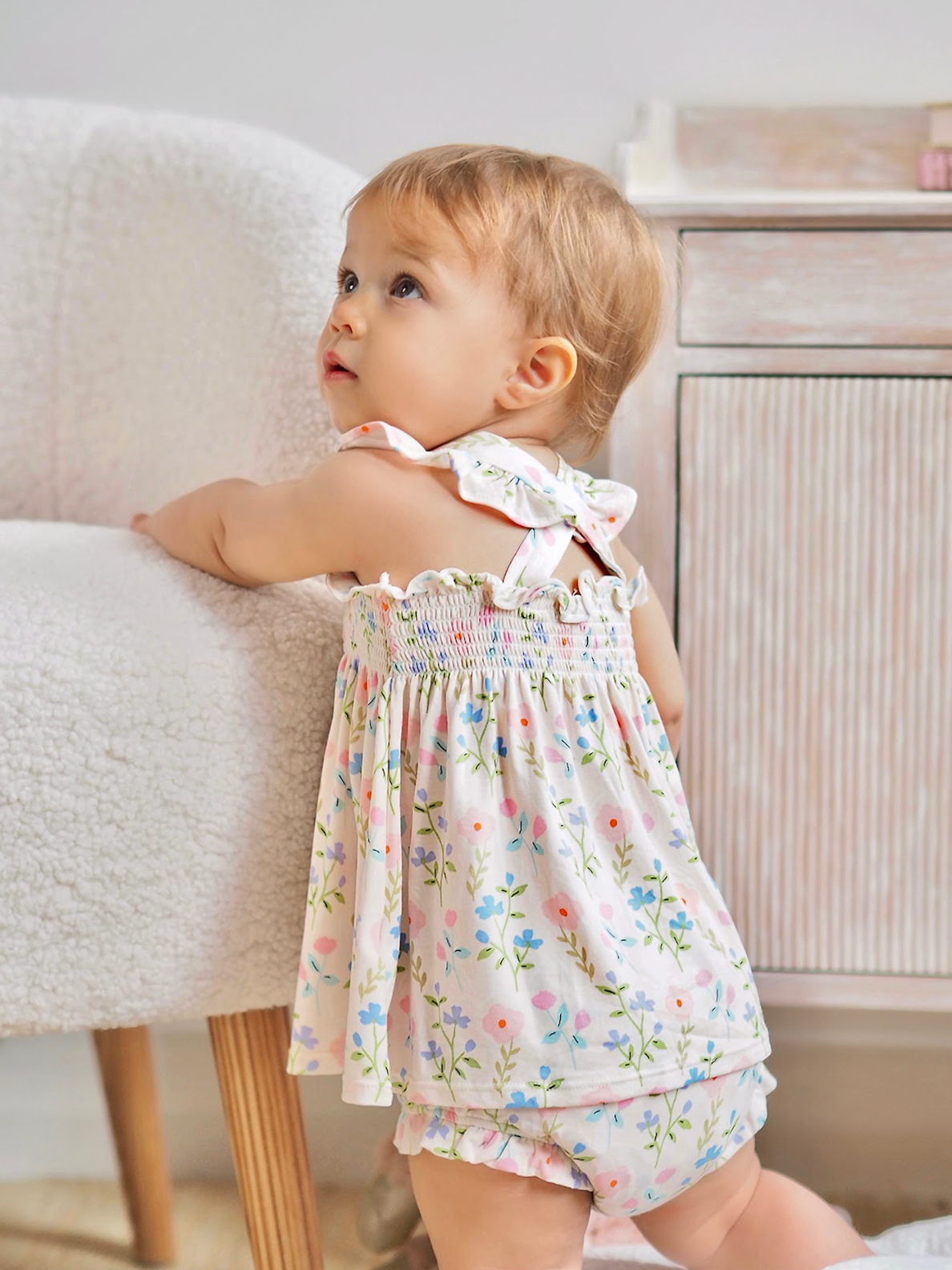 Garden Floral Smocked Sundress & Bloomer